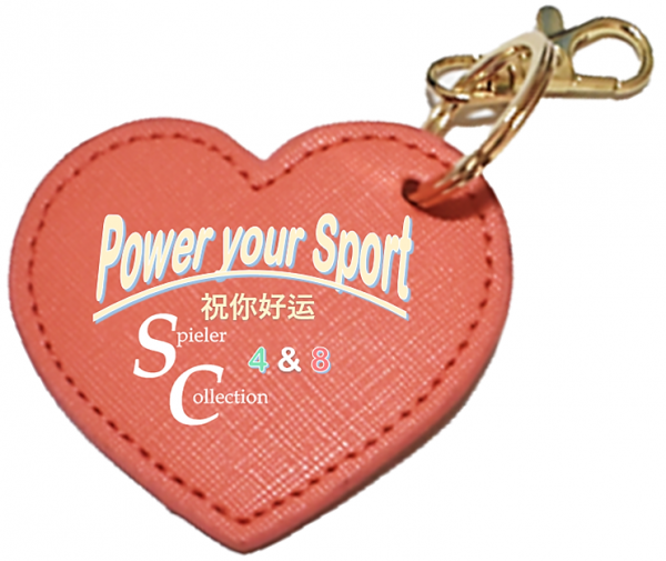 Clipanhänger mit Power your Sport und Spieler Collection Logo.
