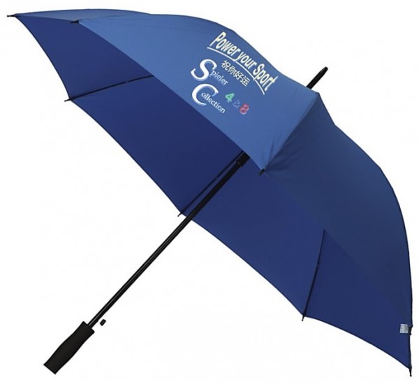 Regenschirm mit Power your Sport und Spieler Collection Logo.