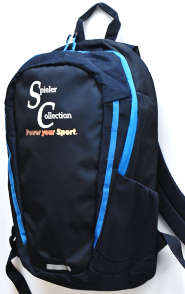 Rucksack blau mit Spieler Collection und Power your Sport Logo
